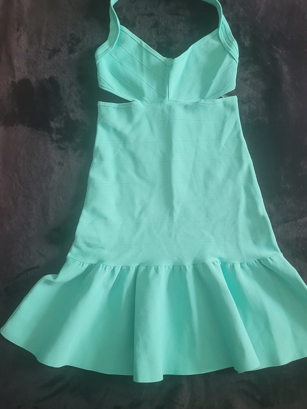 Guess Mint Green Backless Ruffle-Hem Dress